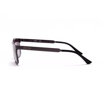 KENNETH COLE MAN KC1329-5709B Taisnstūra saulesbrilles - Spīdīgs melns rāmis, dūmu lēcas, 57mm