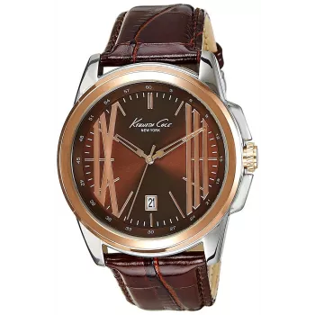 KENNETH COLE Vīriešu Automātiskais Skeleton Pulkstenis IKC8096 - 44mm Nerūsējošā Tērauda Korpuss, Melna Ādas Siksniņa