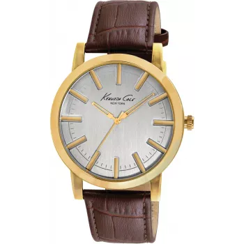 KENNETH COLE Pulkstenis vīriešiem IKC8043 43.5mm Nerūsējošais tērauds Kvarca analogs Melns ciparnīca Sudraba aproce