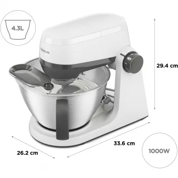 KENWOOD Multi-Tasker KHC30.000WH Virtuvē iekārta (pelēka/balta, 1000 W, 4.3 L bļoda)