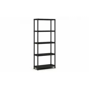 KETER Plastmasas grāmatplaukts 5 plaukti 80 x 40 x 187 cm Pelēks/Melns