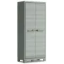 KETER Space Winner Tall Storage Cabinet Green/Grey 3 Adjustable Shelves Lockable