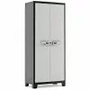 Keter Tool Cabinet Titan 80x44x182 cm Dark Grey/Black Heavy-Duty Polypropylene Resin Storage Cabinet with 4 Adjustable Shelves, Lockable Double Doors, Weather Resistant, Indoor/Outdoor Use