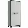 Keter Tool Cabinet Titan 80x44x182 cm Dark Grey/Black Heavy-Duty Polypropylene Resin Storage Cabinet with 4 Adjustable Shelves, Lockable Double Doors, Weather Resistant, Indoor/Outdoor Use