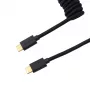 Keychron Coiled Aviator kabelis - melns/taisns