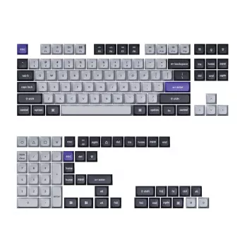 Keychron Double Shot KSA PBT taustiņu komplekts - tumši pelēks / balts dūmakains (137 taustiņi, MX-Style, ANSI)