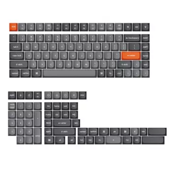 Keychron Double-Shot PBT OSA taustiņu komplekts - Pelēks (142 taustiņi, MX saderīgs)