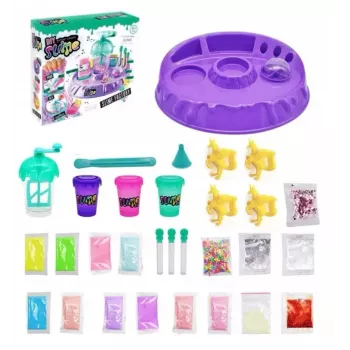 Kiddyz DIY Slime Factory: Lielais komplekts ar spīdumiem un figūriņām slima gatavošanai