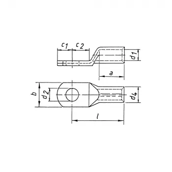 Klauke 110R12 cauruļveida presējams kabeļa uzgalis, 150 mm², M12, elektrolītiskais varš, alvots pelēks