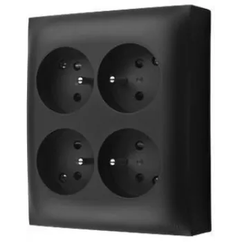 KONTAK-SIMON Aquaclick virsapmetuma kontaktligzda 4x Type E IP20 melna ACGZN4/49