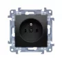 KONTAK-SIMON Simon 10 vienvietīga kontaktligzda ar zemējumu, Quick Connect, 16A 250V, matēti melna