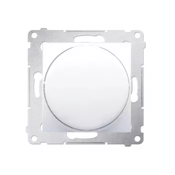 KONTAK-SIMON Simon 54 Modulis LED Dimmer, Baltā krāsā, ar spiedpogu un rotācijas vadību, 1-pola, 2-250W, skrūvju spailes, 230V