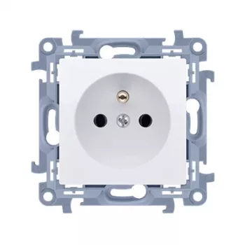 KONTAK-SIMON Simon 54 Premium vienvietīga kontaktligzda ar zemējumu 16A 250V balta, skrūvju spailes