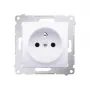 KONTAK-SIMON Simon 54 White Single Socket with Ground, Type E, 16A 250V, Screw Terminals, Child Safety Shutters