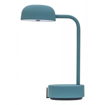 KOODUU FOKUS uzlādējama portatīvā LED galda lampa - antīki tirkīza, 2700K silta balta, 3 pakāpju skārienjutīgs dimmeris, USB-C, bezvadu