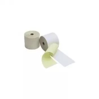 Kores AR5725 kases aparāta ruļļi, 2 slāņu bezkopiju, balts/dzeltens, 57 mm x 25 m, 12 mm serde, 5 ruļļi