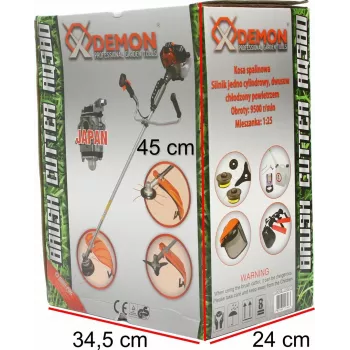 KOSS DEMON RQ580 benzīna trimmeris ar auklu – 51,7 cm³ 2-taktu, 5,2 ZS, dubultā līnija ar sitiena padevi, velo rokturis