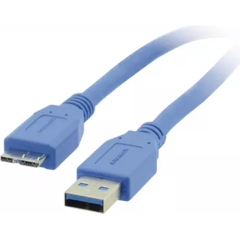 Kramer Electronics C-USB3/MICROB-3 USB 3.2 Gen 1 kabelis, USB-A tēviņš uz Micro-USB B tēviņš, 0,9 m, zils 96-02356003