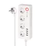 Kruger&Matz Connect P6 viedā pagarinātāja ar 4 Schuko kontaktligzdām un 4 USB portiem, Tuya Wi-Fi, balta
