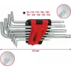 KS TOOLS 151.4880 garo TORX L-veida atslēgu komplekts, 10 gab., hroma vanādija tērauds, izmēri T9-T50