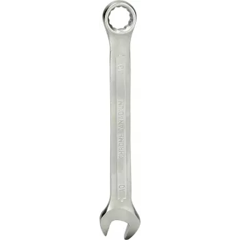 KS TOOLS kombinētā uzgriežņu atslēga 10 mm, hroma vanādija tērauds, matēts satīna hroms, DIN 3113 Forma A, ISO 3318, ISO 7738 (BT011910)
