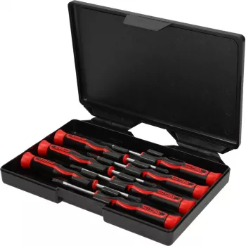 KS TOOLS precīzijas skrūvgriežu komplekts PH un rievu, 7 daļas (500.7165)