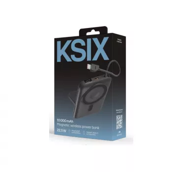KSIX Magnetic Power Bank 10000 mAh, 22,5W for iPhone and Apple Watch, Grey
