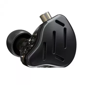 KZ ZAX NO MIC In-Ear Austiņas (1 Dinamiskais + 7 Līdzsvara Armatūras Draiveri, 10mm Dinamiskais Draiveris, 24Ω, 113dB, Noņemams 2-Pinu Kabelis, Melns)