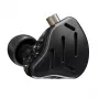 KZ ZAX NO MIC In-Ear Austiņas (1 Dinamiskais + 7 Līdzsvara Armatūras Draiveri, 10mm Dinamiskais Draiveris, 24Ω, 113dB, Noņemams 2-Pinu Kabelis, Melns)