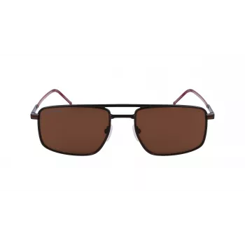 Lacoste L255S-5619201 Vīriešu taisnstūra saulesbrilles - Havana/Bruņurupuča rāmis, zaļas lēcas, 56/19/145 mm