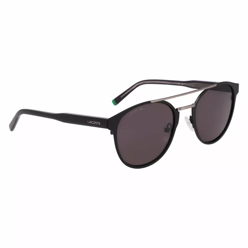 Lacoste L263S-2 vīriešu taisnstūra saulesbrilles - melns rāmis, pelēkas lēcas, 53 mm