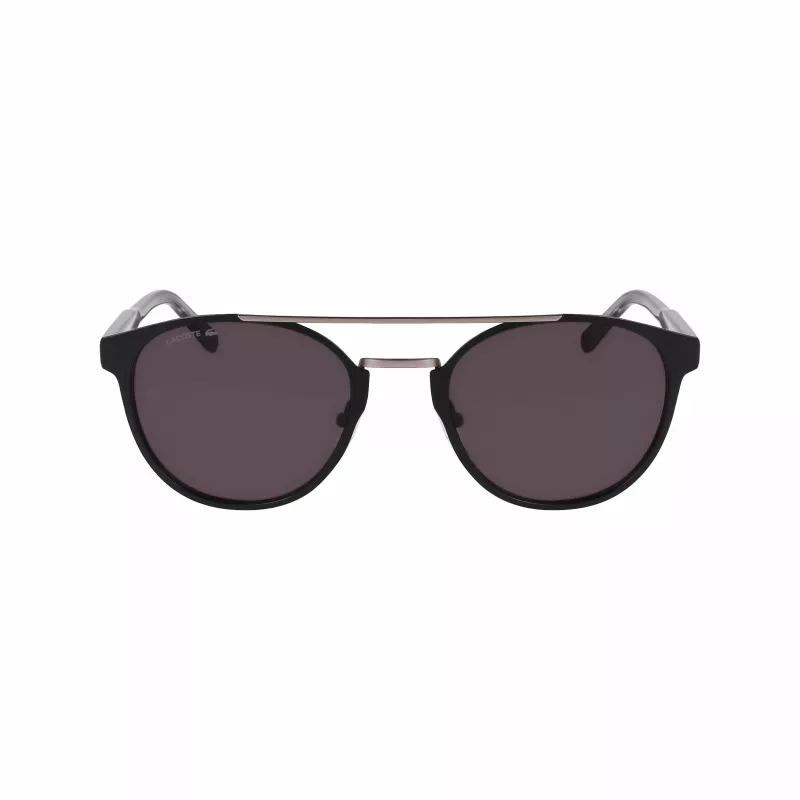 Lacoste L263S-2 vīriešu taisnstūra saulesbrilles - melns rāmis, pelēkas lēcas, 53 mm