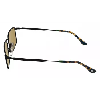 LACOSTE L277S-5519002 Vīriešu taisnstūra saulesbrilles - melns acetāta rāmis, pelēkas polikarbonāta lēcas, UV400 aizsardzība