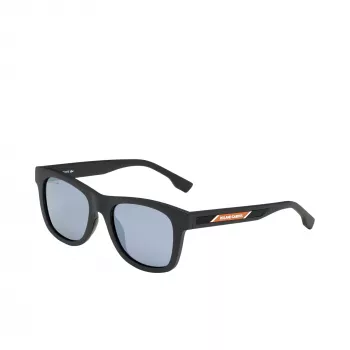 Lacoste L3651SRG-001 Unisex Saulesbrilles - Melns Acetāta Rāmis, Pelēkas Polikarbonāta Lēcas, 48mm Lēcu Platums