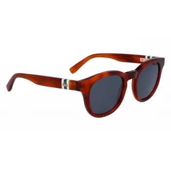 Lacoste L6006S-218 vīriešu saulesbrilles, Havana rāmis, pelēkas lēcas, 49 mm