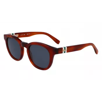 Lacoste L6006S-218 vīriešu saulesbrilles, Havana rāmis, pelēkas lēcas, 49 mm