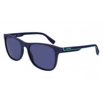 Lacoste L6031S-424 Vīriešu taisnstūra saulesbrilles - Zils rāmis, Pelēkas lēcas, UV400