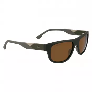 Lacoste L6042S-275 Vīriešu taisnstūra acetāta saulesbrilles Havana Brown 55/17/145 mm