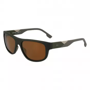 Lacoste L6042S-275 Vīriešu taisnstūra acetāta saulesbrilles Havana Brown 55/17/145 mm