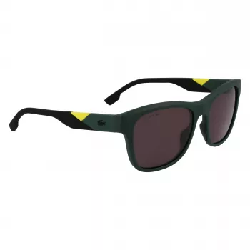 Lacoste L6043S-301 Men's Rectangular Sunglasses - Green Frame, Grey Lens, 56/18/145 mm