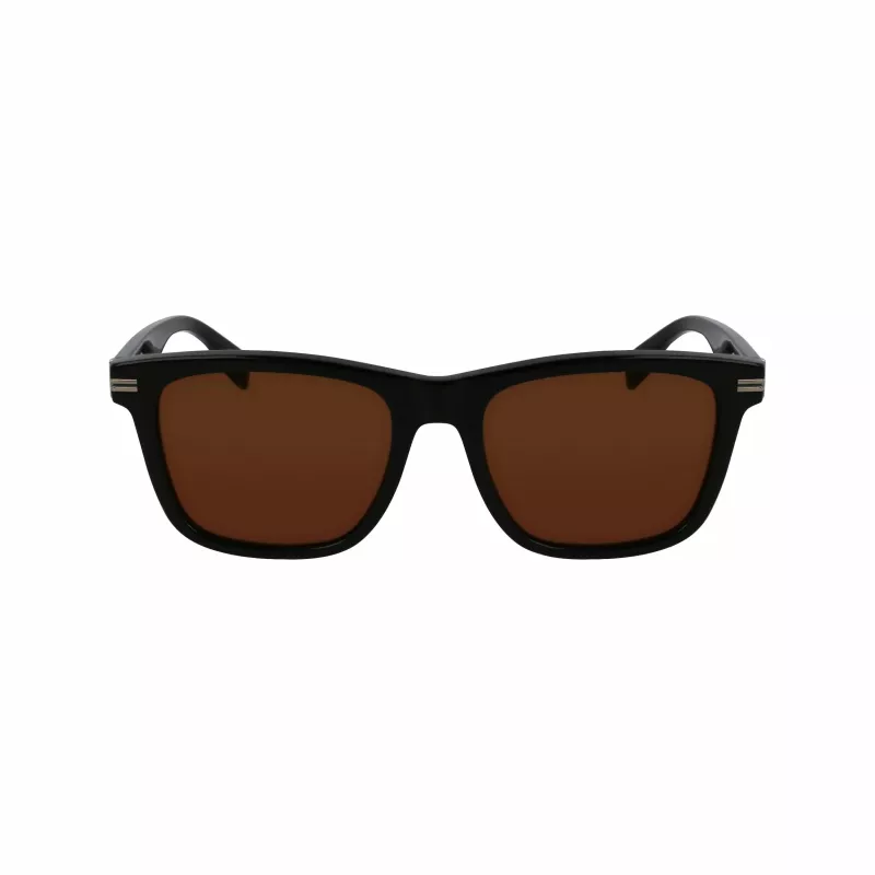 Lacoste L6045S-1 Vīriešu Saulesbrilles, Melns Acetāta Rāmis, Pelēkas Polikarbonāta Lēcas, 54/19/145 mm