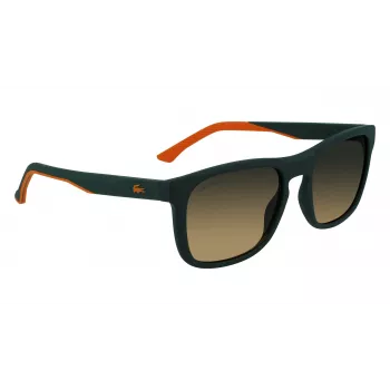 Lacoste L956S-301 Vīriešu taisnstūra saulesbrilles zaļā acetāta rāmī UV400