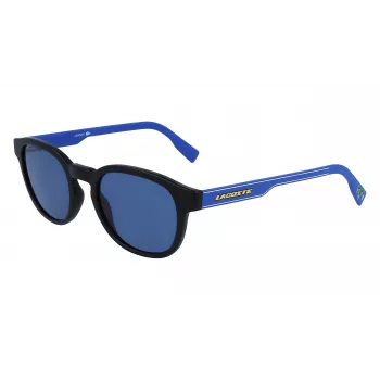 LACOSTE L968SX-002 Unisex Saulesbrilles Melns Rāmis Pelēkas Lēcas 51mm