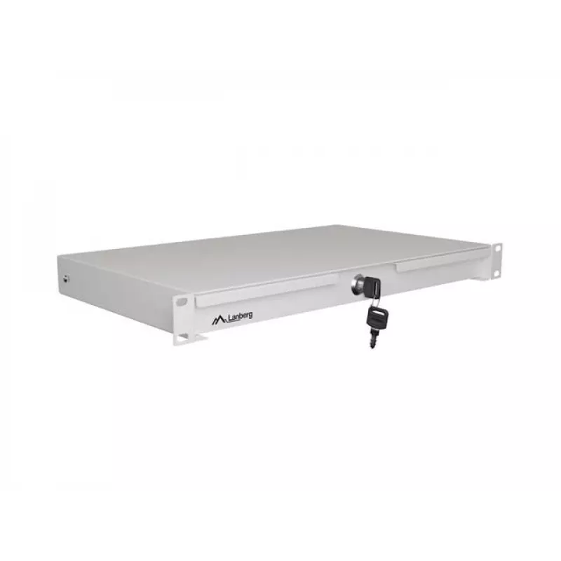LANBERG 1U 19 collu bīdāma atvilktne 270mm dziļa Pelēka (30kg ietilpība)