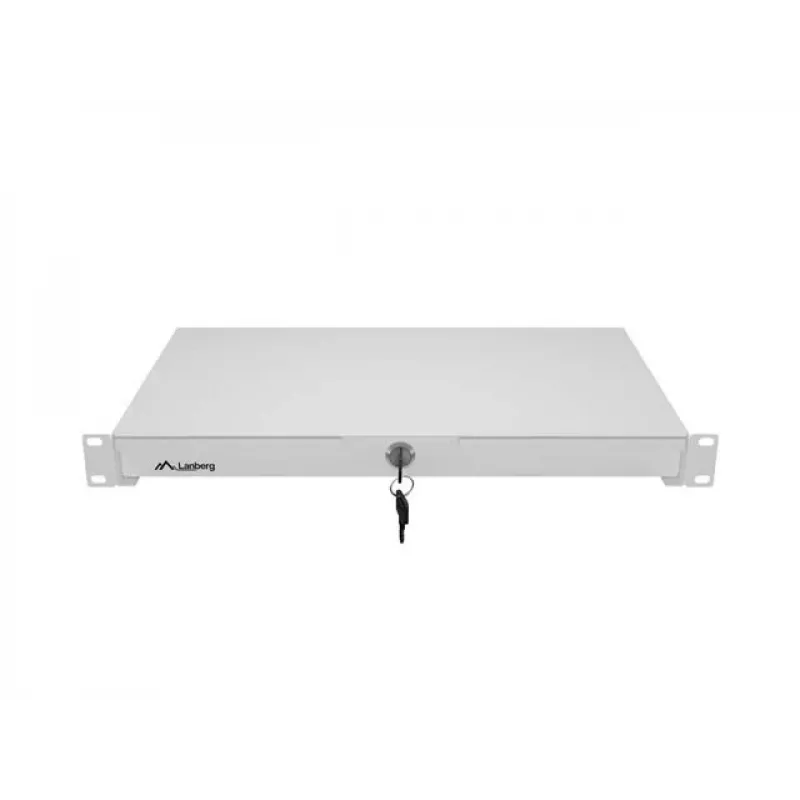 LANBERG 1U 19 collu bīdāma atvilktne 270mm dziļa Pelēka (30kg ietilpība)