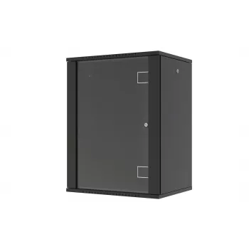 LANVIEW RWF16U45BL 16U 19 collu ātrās montāžas plakanā iepakojuma sienas skapis, melns
