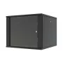 LANVIEW RWF09U66BL Quick Assembly Flatpack 19 sienas tīkla skapis, 6U, 19 collu, melns