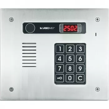 Laskomex CP-2513R INOX nerūsējošā tērauda audio durvju panelis ar RFID, 13 dzīvokļiem, horizontāls, iegremdējams, sudraba krāsa