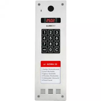 Laskomex CP-2533NR-040 šaurais vertikālais audio panelis, nerūsējošais tērauds, ar RFID lasītāju