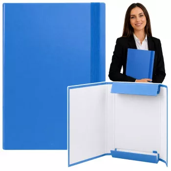 LEAN Blue A4 mape ar elastīgo joslu, 4,5 cm muguriņa, laminēts kartons, 450 lapu ietilpība